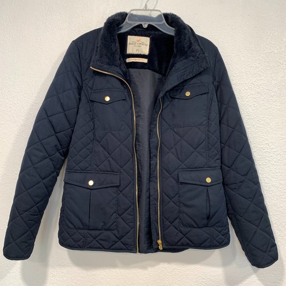 Holly & Whyte by Lindex Jackets & Blazers - Holly & Whyte By Lindex Quilted Jacket Coat Full Zip EUC Navy Blue Eur/UK Size M